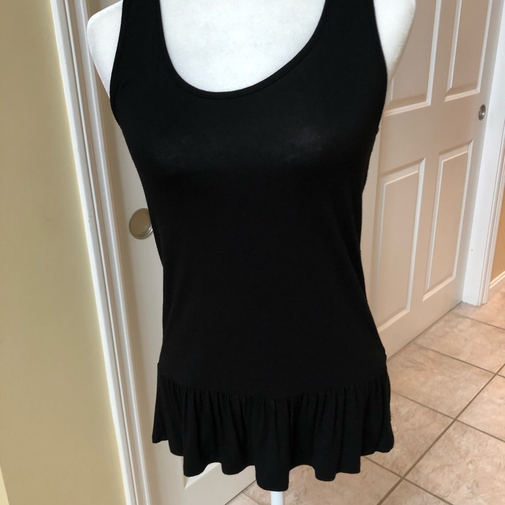 Design History Peplum Tank w Lace, Black, S